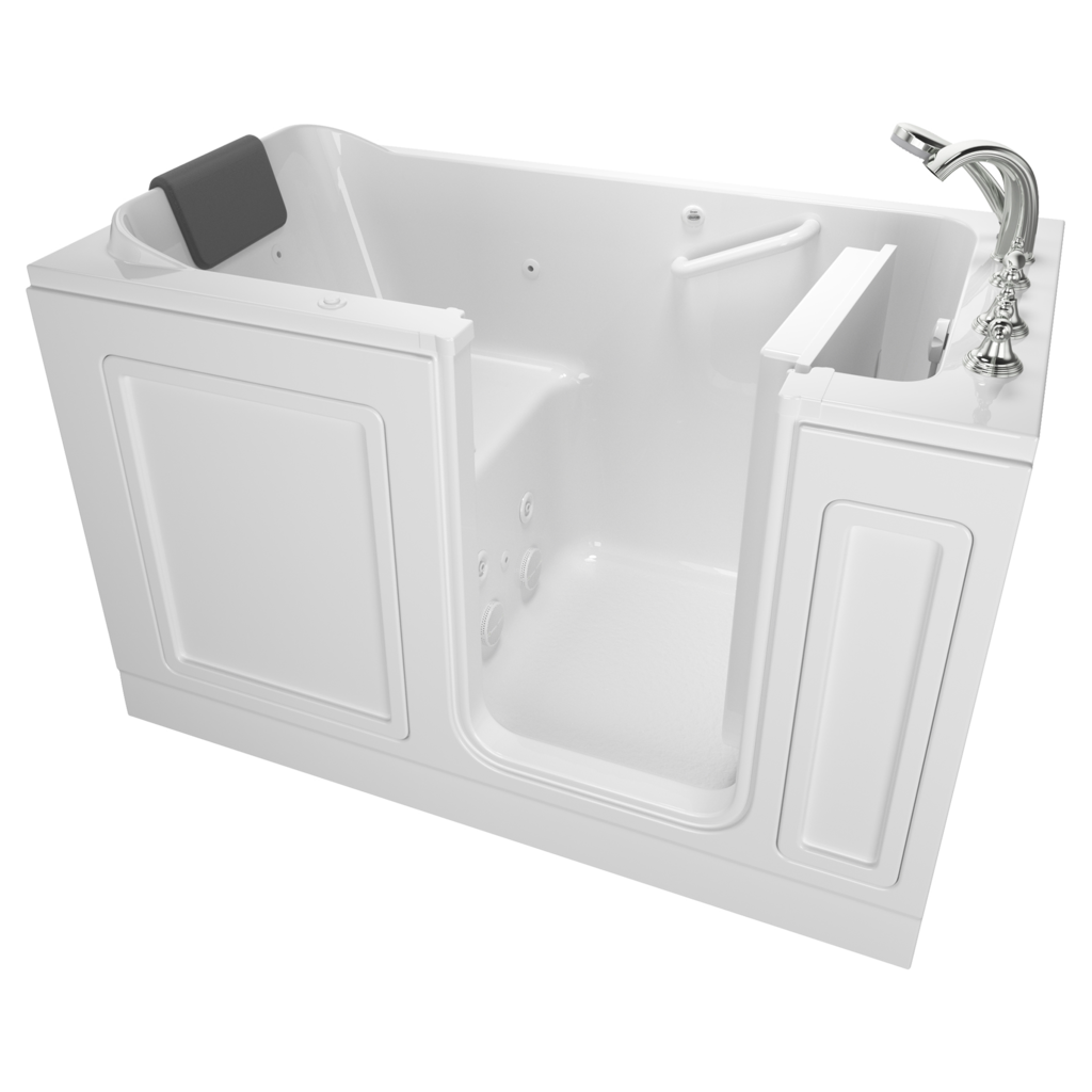 Acrylic Luxury Series 32 x 60-Inch Walk-in Tub With Whirlpool System - Right-Hand Drain With Faucet